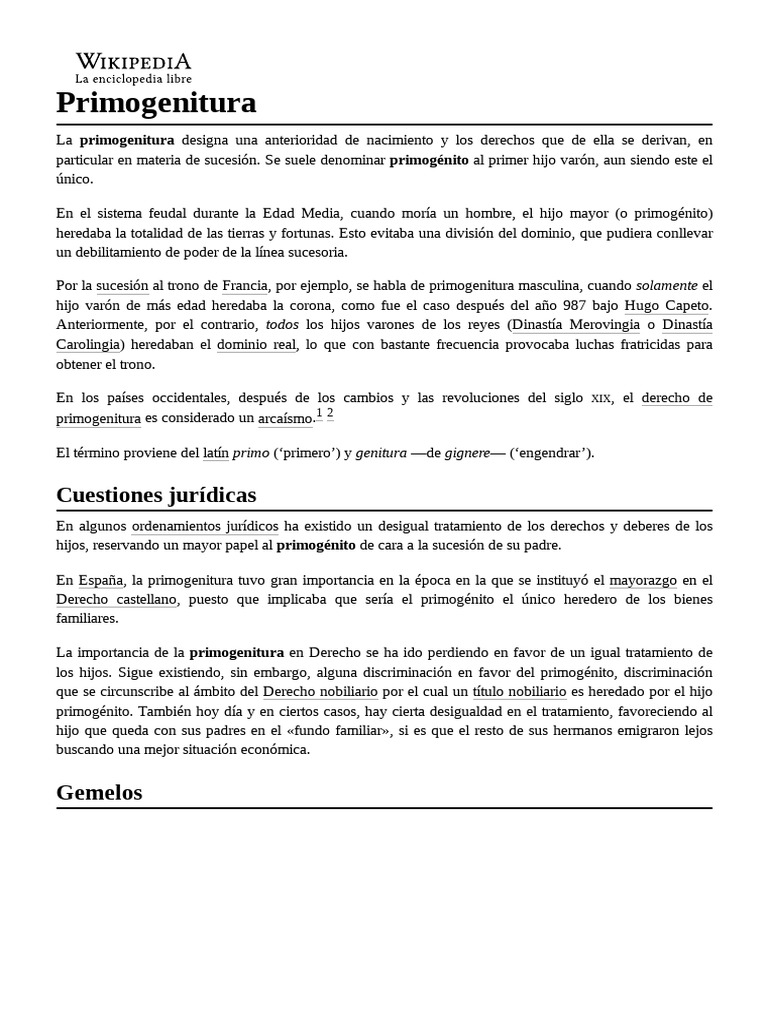 Primogenitura PDF