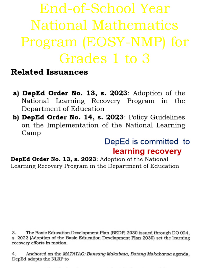 National Mathematics Program | PDF | Subtraction | Educational Assessment