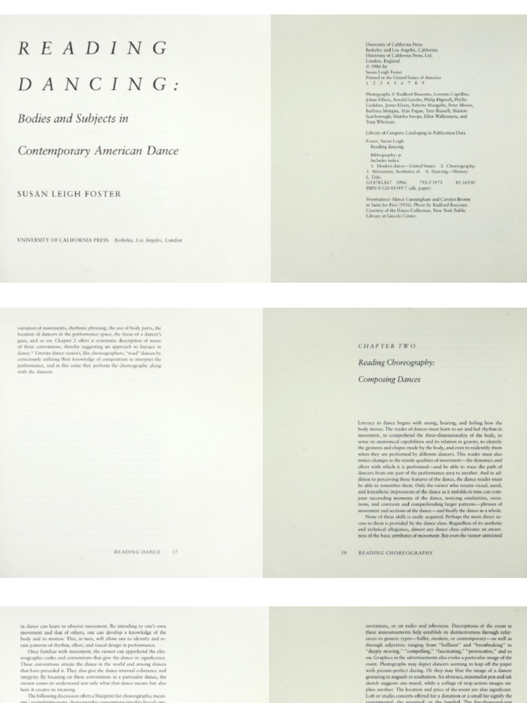 Reading Dancing Bodies and Subjects in Contemporary American Dance ...