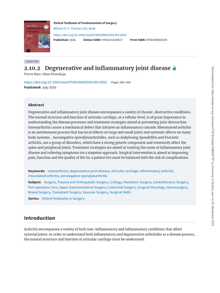 2.10.2 Degenerative and Inflammatory Joint Disease | PDF | Cartilage ...