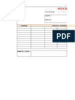 Modelo de Nota de Entrega en Excel