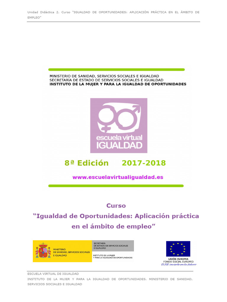 Políticas de Igualdad en Empleo y Género | PDF | Estudios de género ...