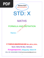 Namma Kalvi 10th Maths Formula and Definition Study Material em 218162