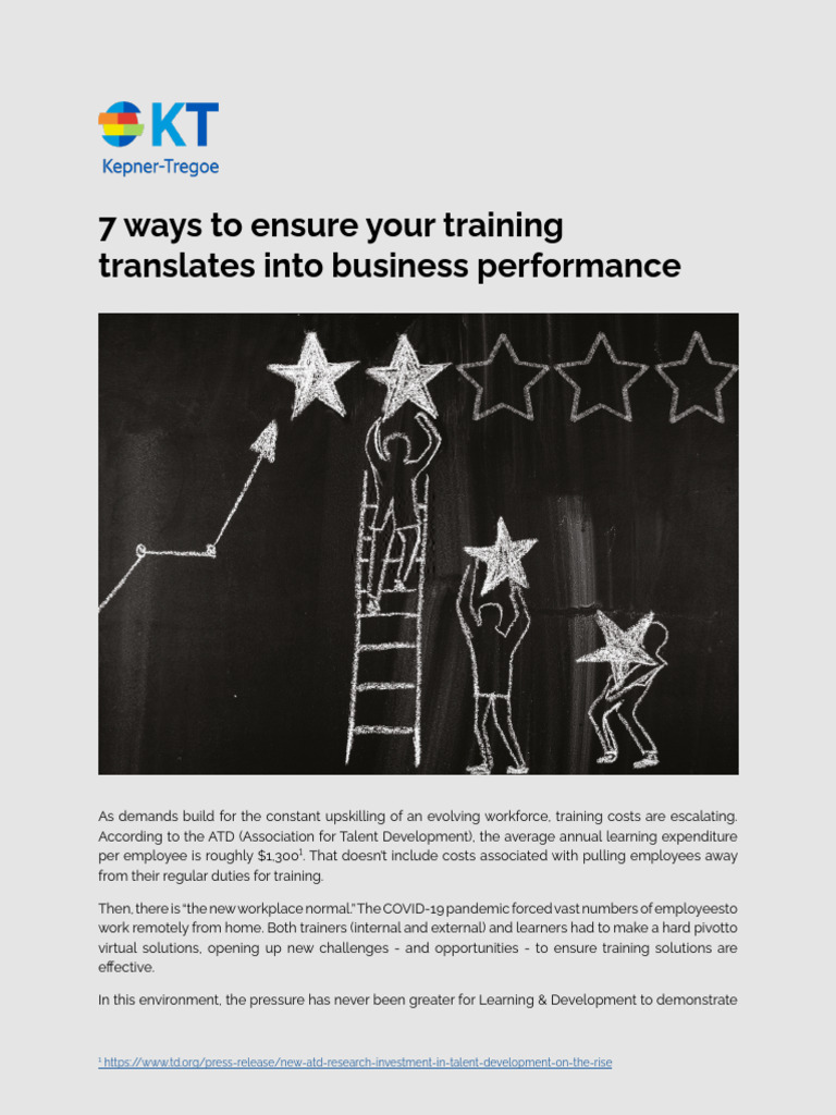 7 Ways To Ensure Your Training Translates Into Business Performance ...