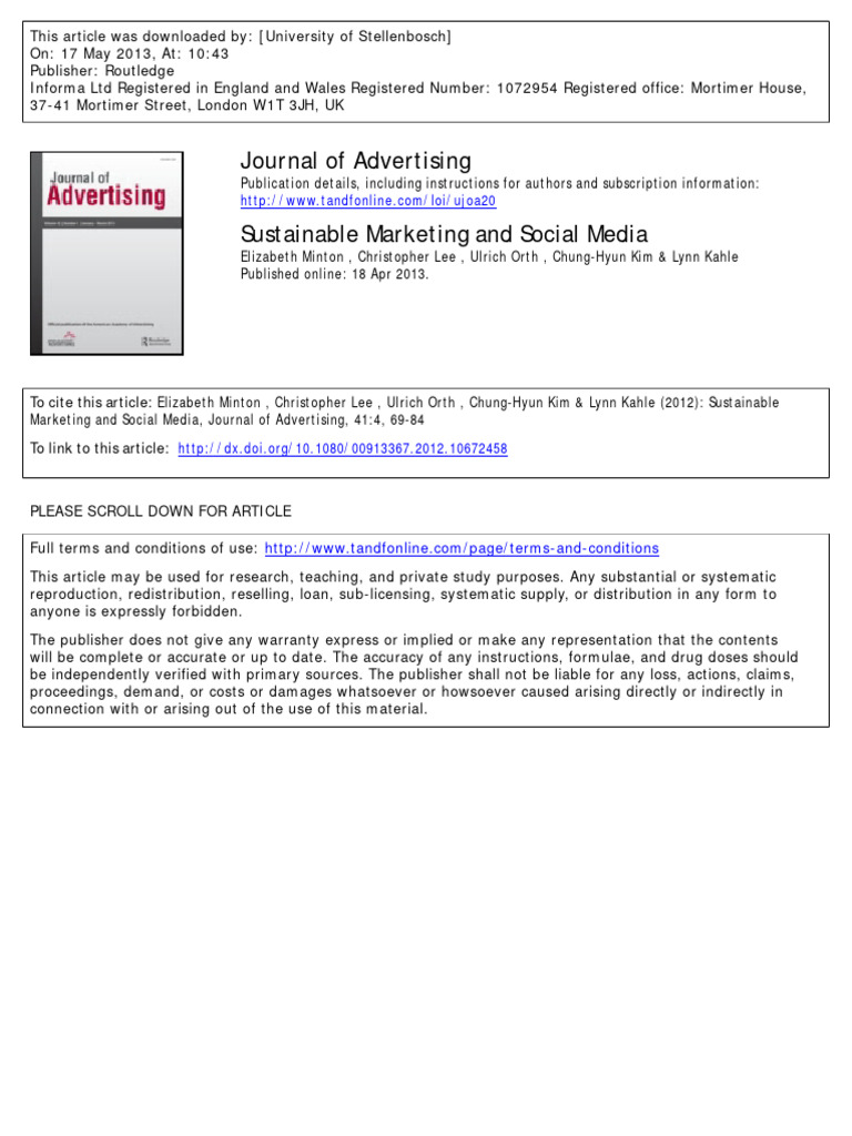 Sustainable Marketing in Social Media | PDF | Popular Culture & Media ...