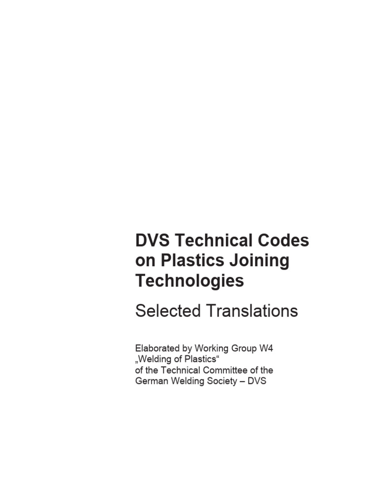 DVS Plastics Welding Codes Guide | PDF | Welding | Construction