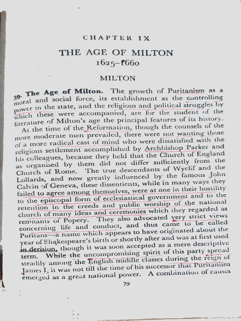 Milton Life and Works Age of Milton, Milton - S Poetry | PDF