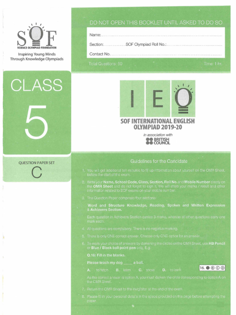 Ieo Class 5 Syllabus