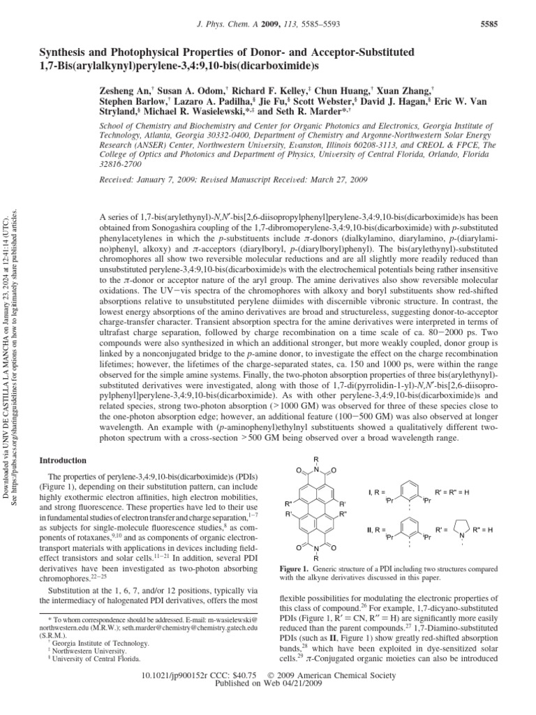 An Et Al 2009 Synthesis and Photophysical Properties of Donor and ...