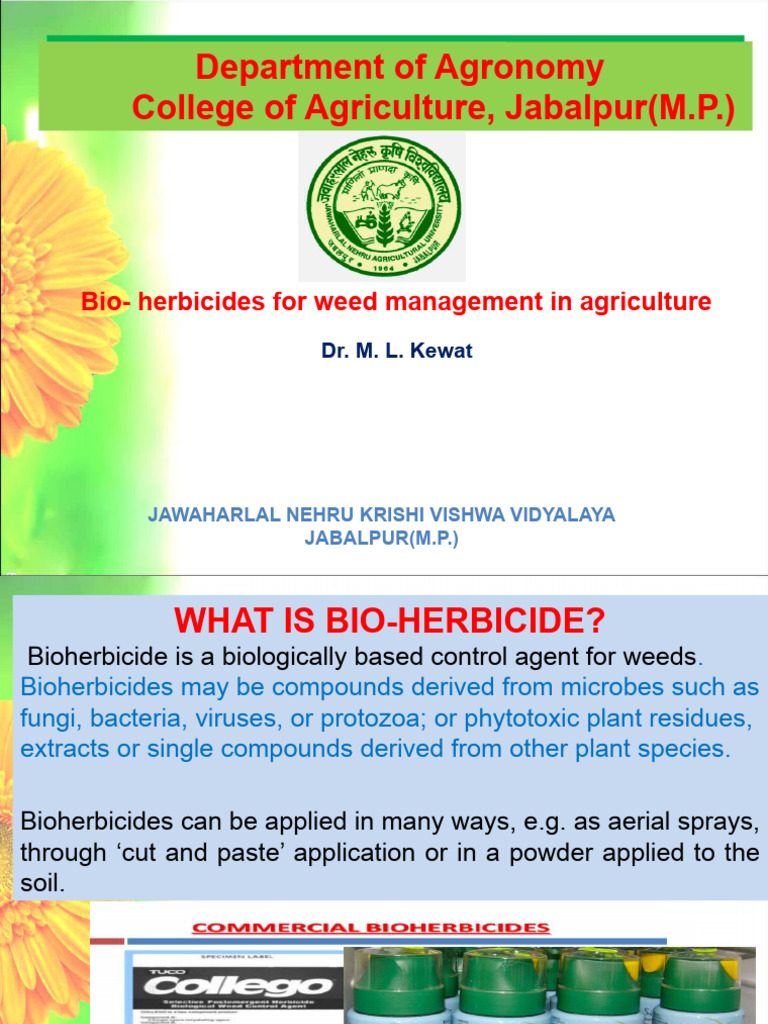 Bioherbicides: Mycoherbicides in Agriculture | PDF | Herbicide | Fungus