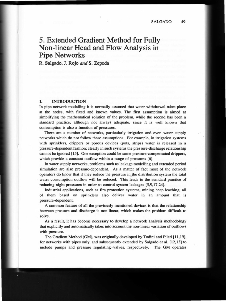Salgado et al 1993 extended gradient method for fully non linear head