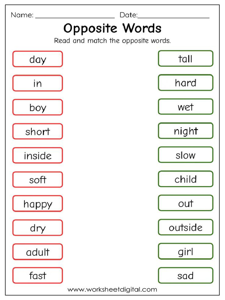 Opposite Words | PDF