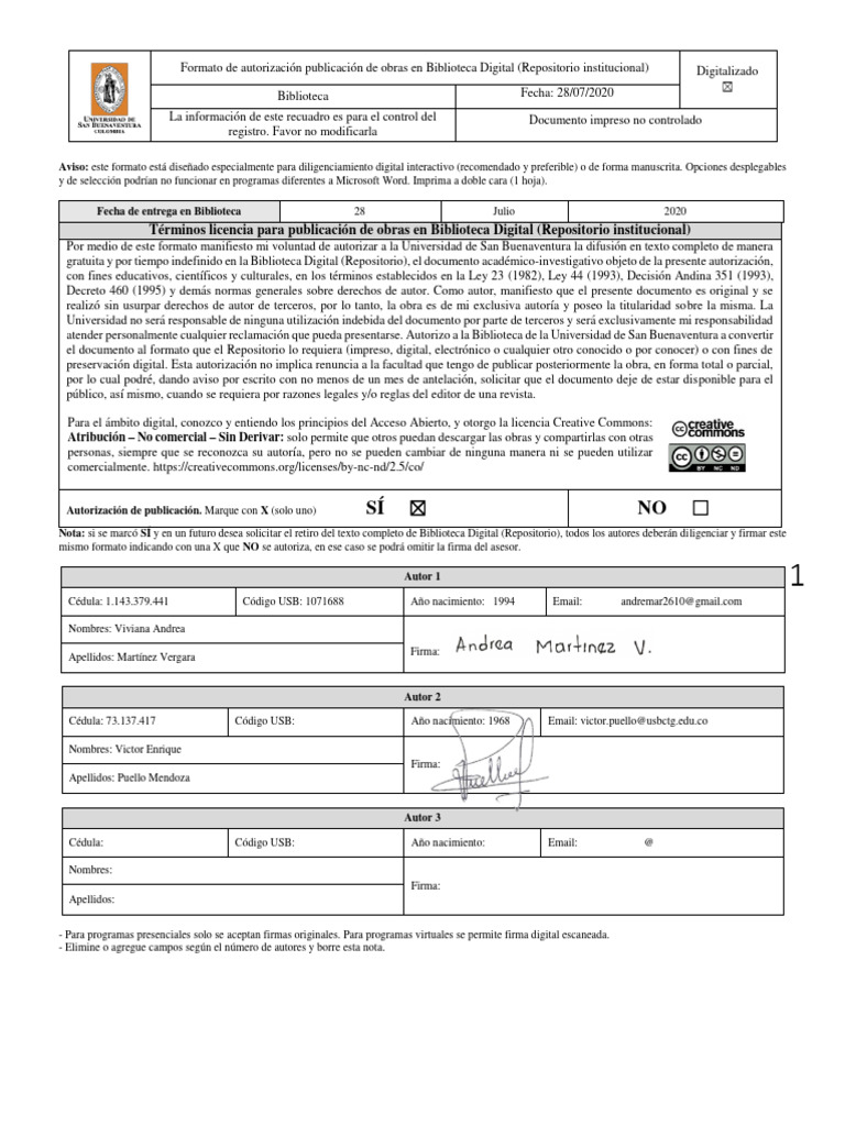 Formato Autorizacion Publicacion Repositorio USBCol Firmado Andrea