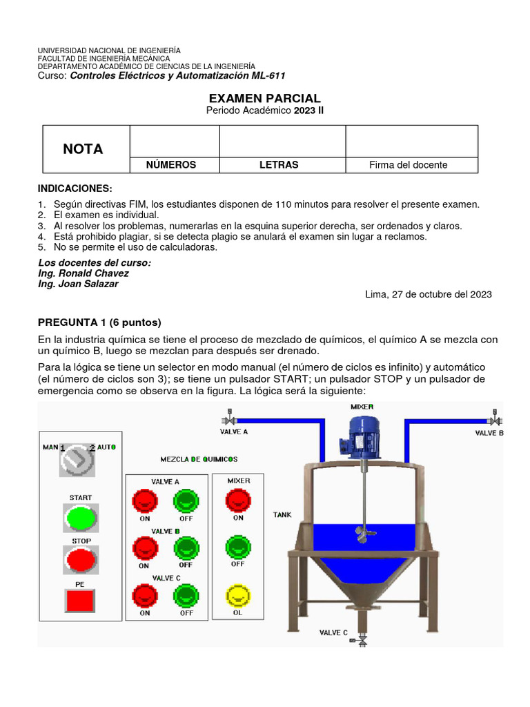Examen Parcial 2023 II - Solucionario | PDF | Cambiar | Ingenieria ...