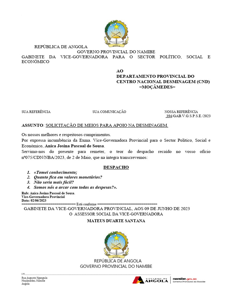 Ofício - INAC | PDF