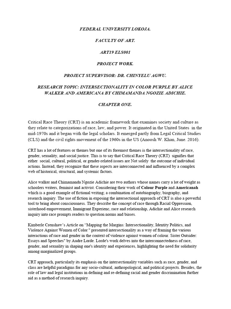 Wa0000. | PDF | Intersectionality | Critical Race Theory
