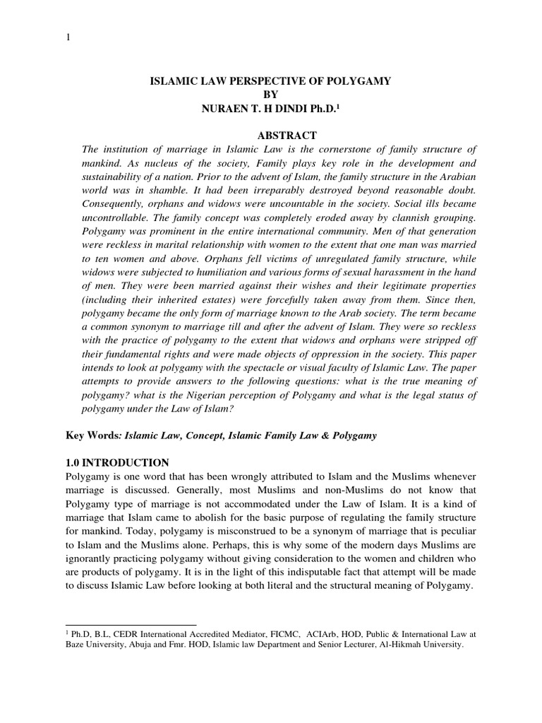 Islamic Law Perspective of Polygamy | PDF | Polygamy | Marriage