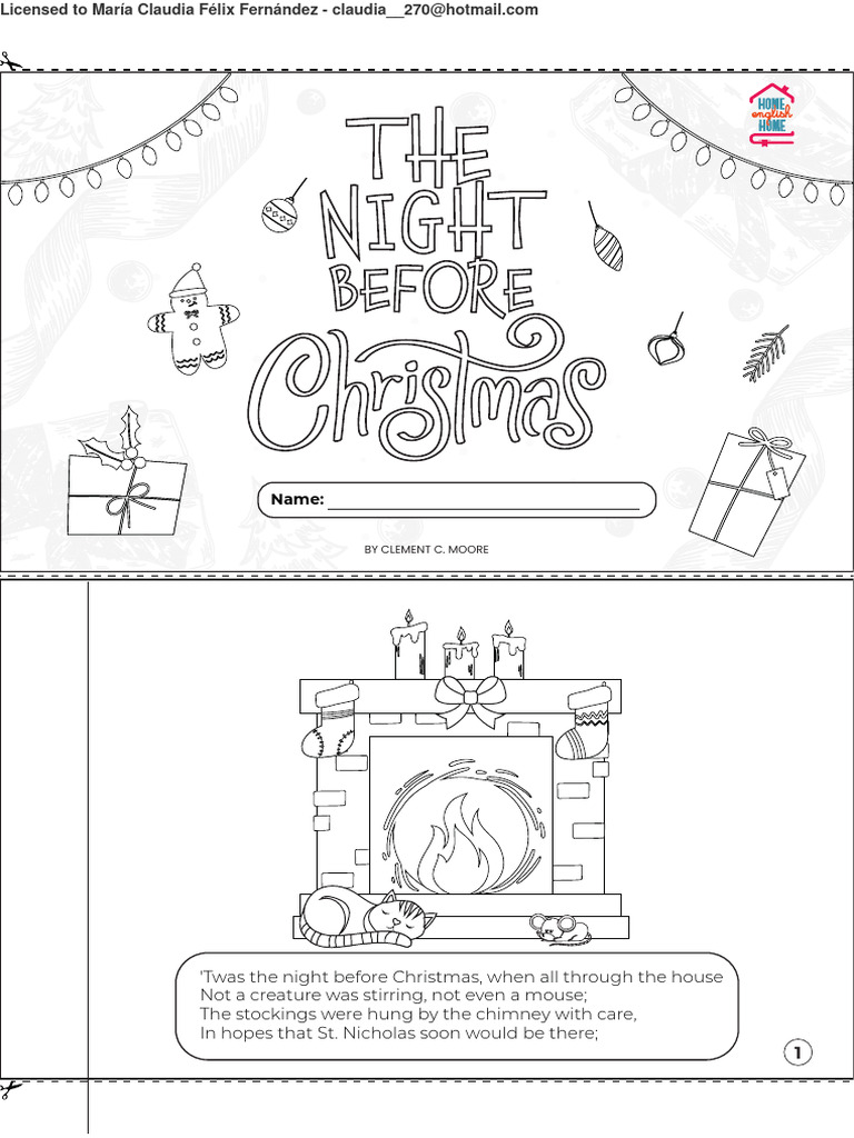 The Night Before Christimas - Minibook | PDF | Santa Claus's Reindeer