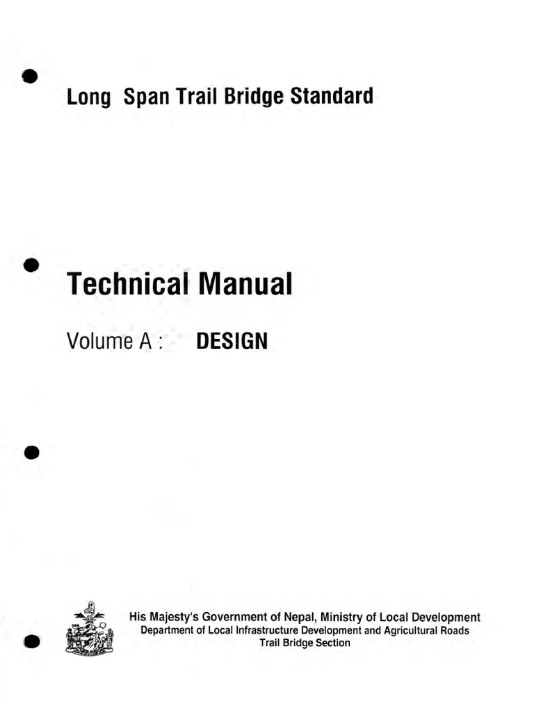 Long Span Trail Bridge Standarad Technical Handbook | PDF | Bridge | Anchor