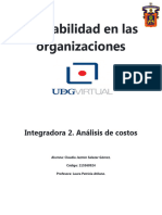 Integradora 2. Análisis de costos