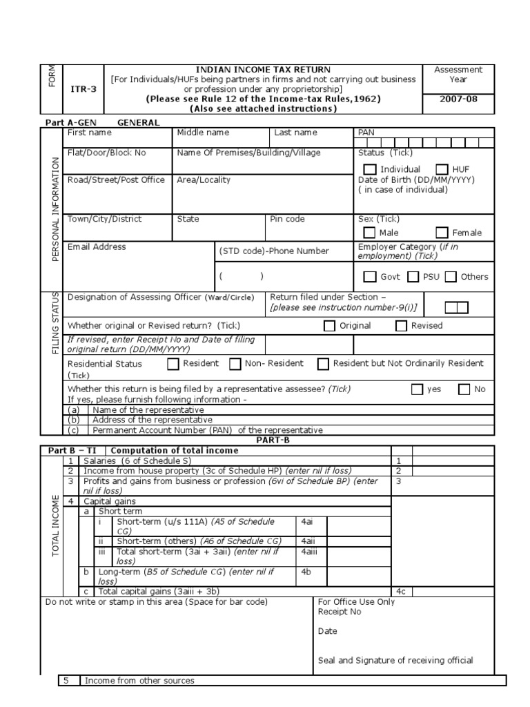 Form3 2007 08 | PDF | Tax Deduction | Capital Gains Tax