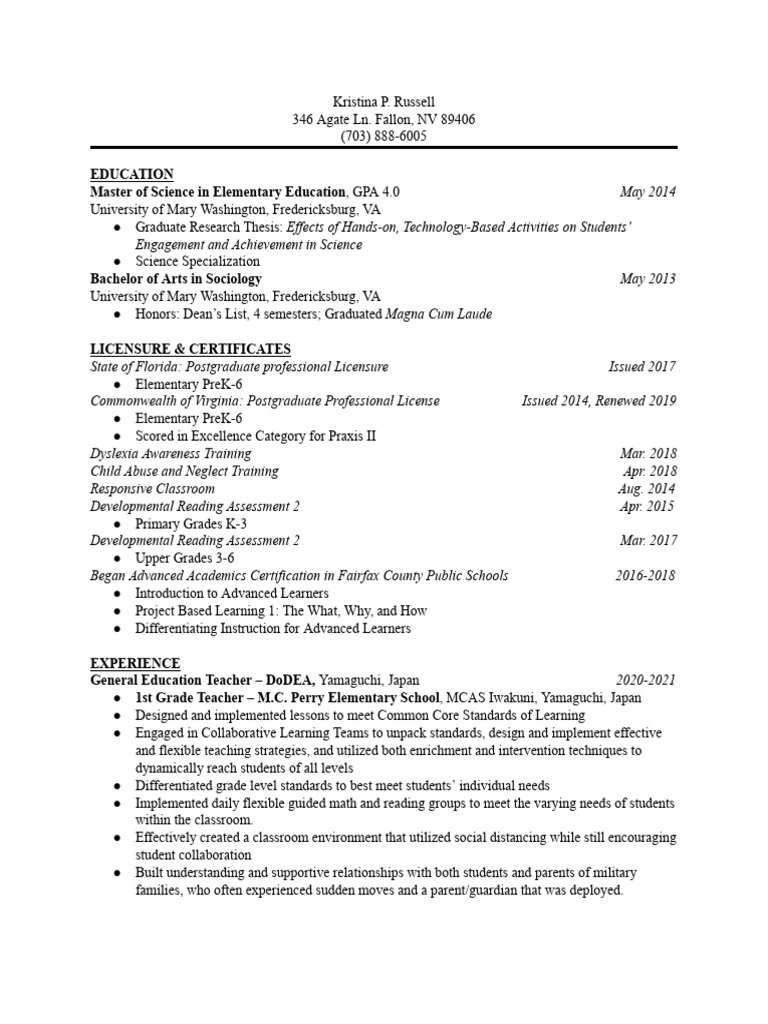 resume 2025 PDF Teachers Learning