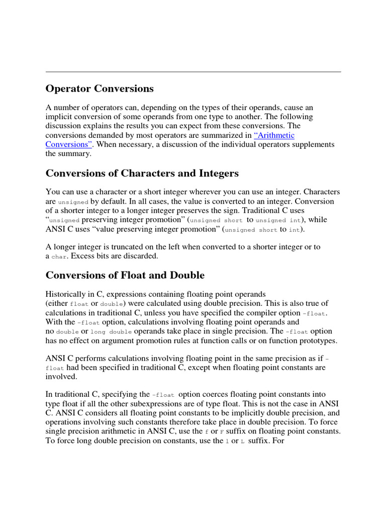 C Integer and Type Promotion Rules | PDF | Technology & Engineering
