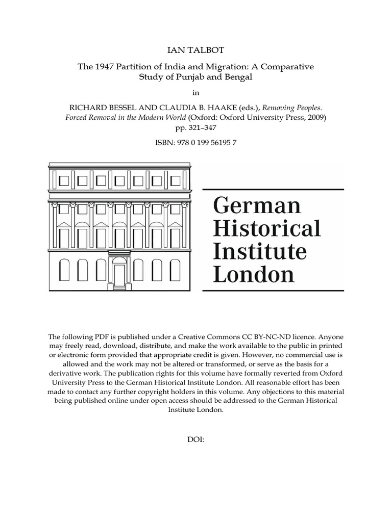 Talbot Partition | PDF | Partition Of India | South Asia
