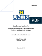 Supplemental Analysis For Strategies To Reduce CMV-involved Crashes, Fatalities, and Injuries in Michigan