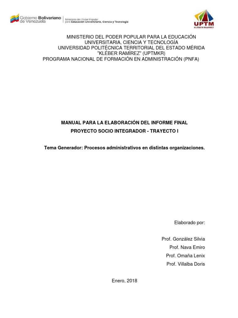 Manual Informe Final Proyecto I PNFA | PDF | Marketing | Producto (Negocio)