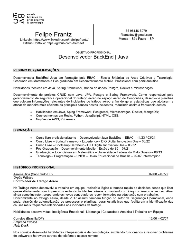 Desenvolvedor Java com Experiência DIO | PDF | Java (linguagem de ...