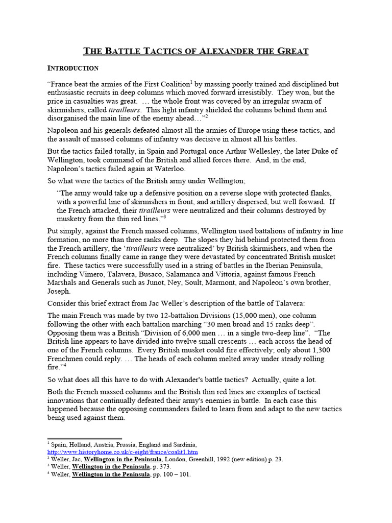 Alexanders Battle Tactics Intro Pdf Arthur Wellesley Battle Of