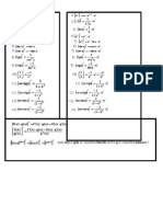 Derivatives formulas