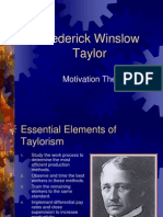 Frederick Winslow Taylor's Motivation Theory and Scientific Management