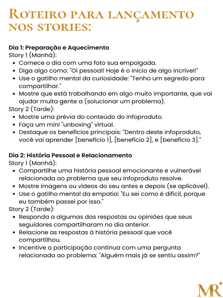 Roteiro de Lançamento para Stories | PDF | Ciências Sociais