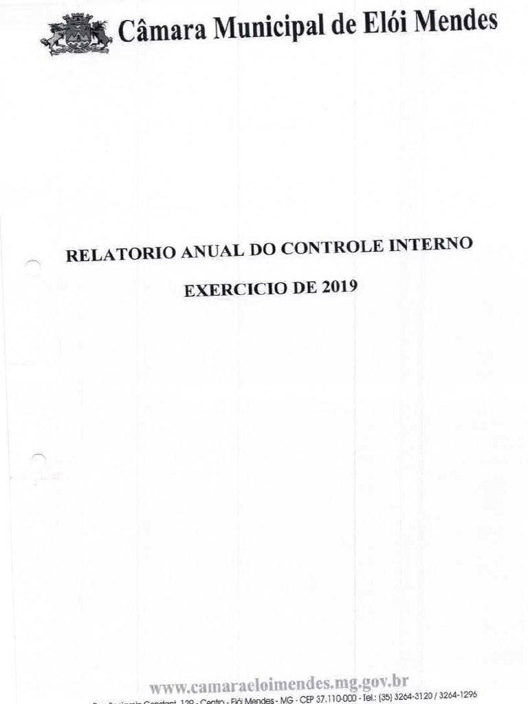 Relatório Anual Controle Interno - 2019 | PDF