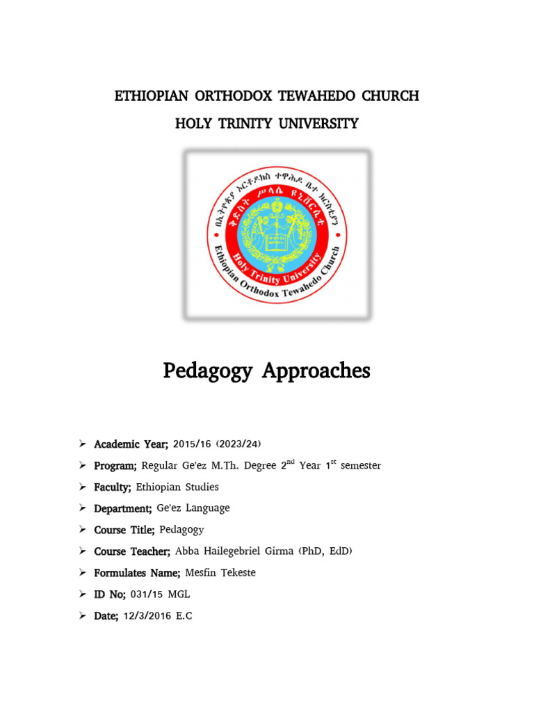 Pedagogy Approaches by Abba Hailegebriel | PDF | Constructivism ...