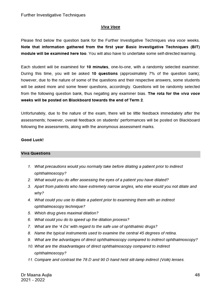 Viva Questions | PDF | Visual System | Vision