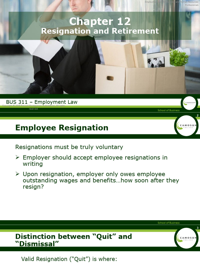 Chapter 12 - Resignation & Retirement | PDF | Employment | Business