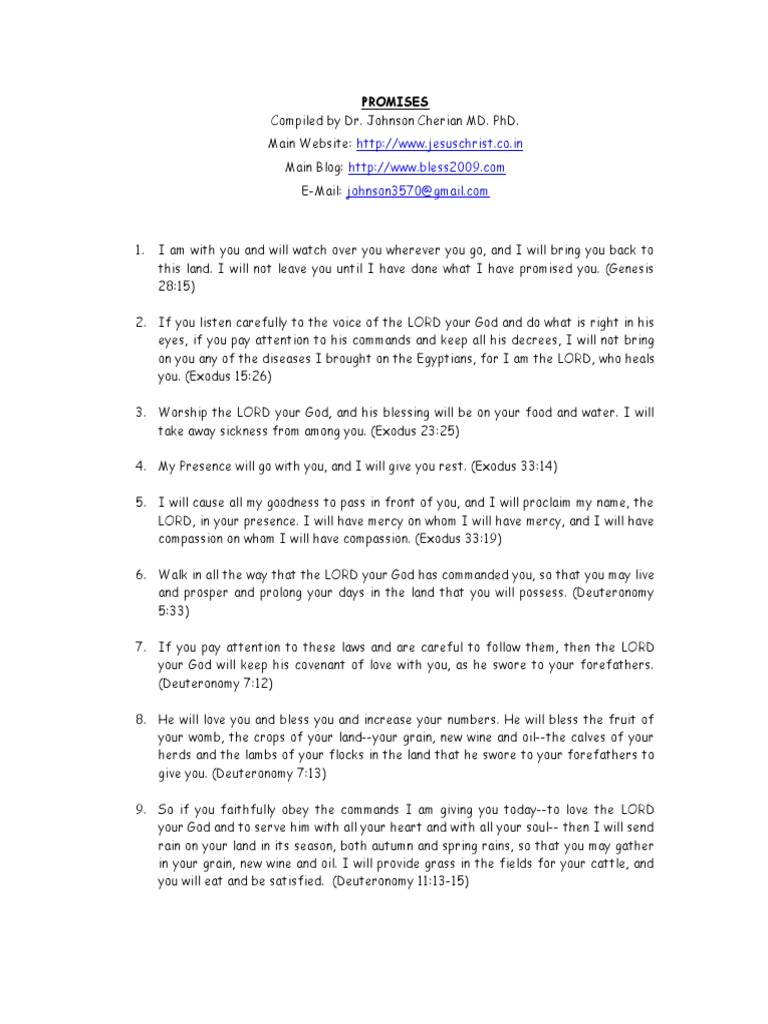 Promises From The Bible | PDF | Heaven | Torah Books