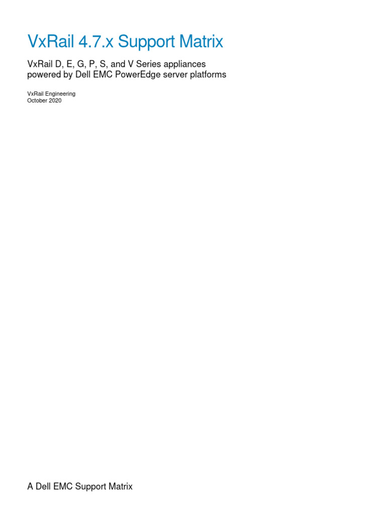 Vxrail 4-7-x Support-Matrix A09 | PDF | Computer Cluster | Matrix ...