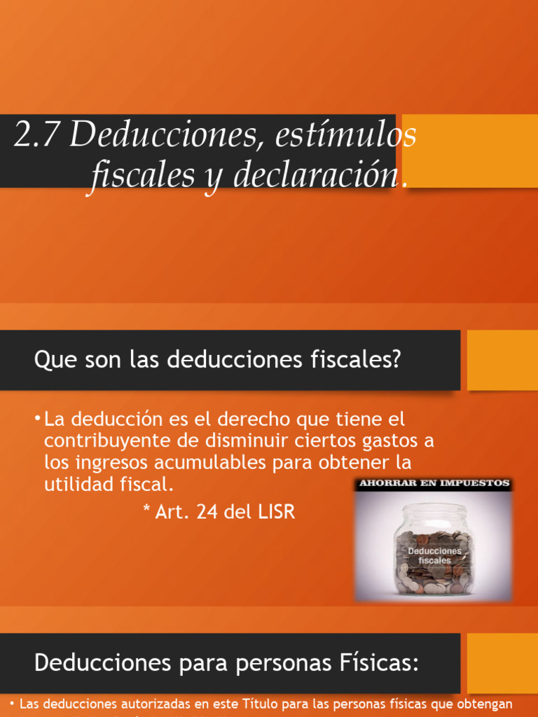 Deducciones y Estímulos Fiscales 2023 | PDF | Impuesto sobre la renta ...