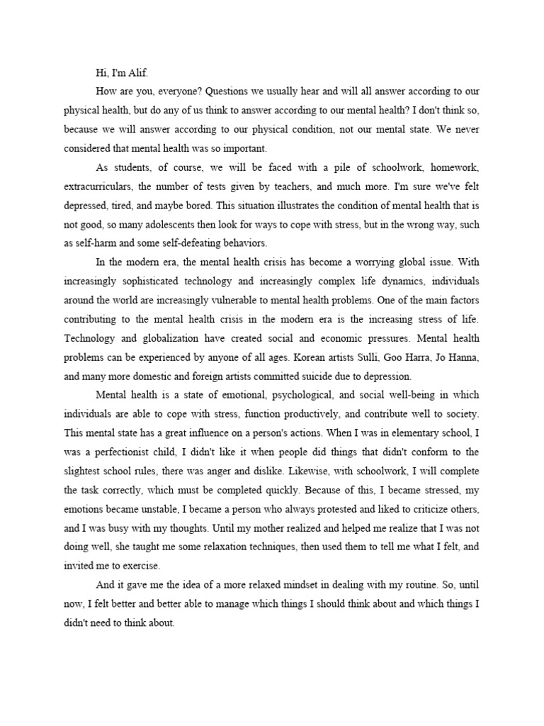 Alif Script For Compt | PDF | Mental Disorder | Mental Health