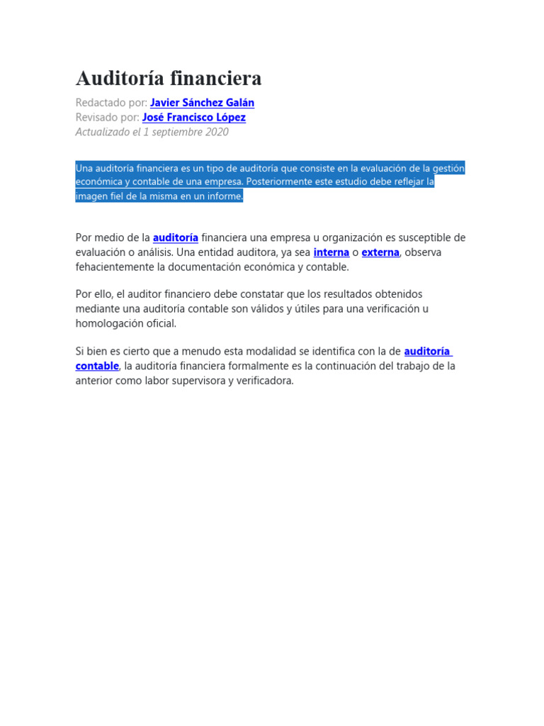 Auditoría Financiera Pdf