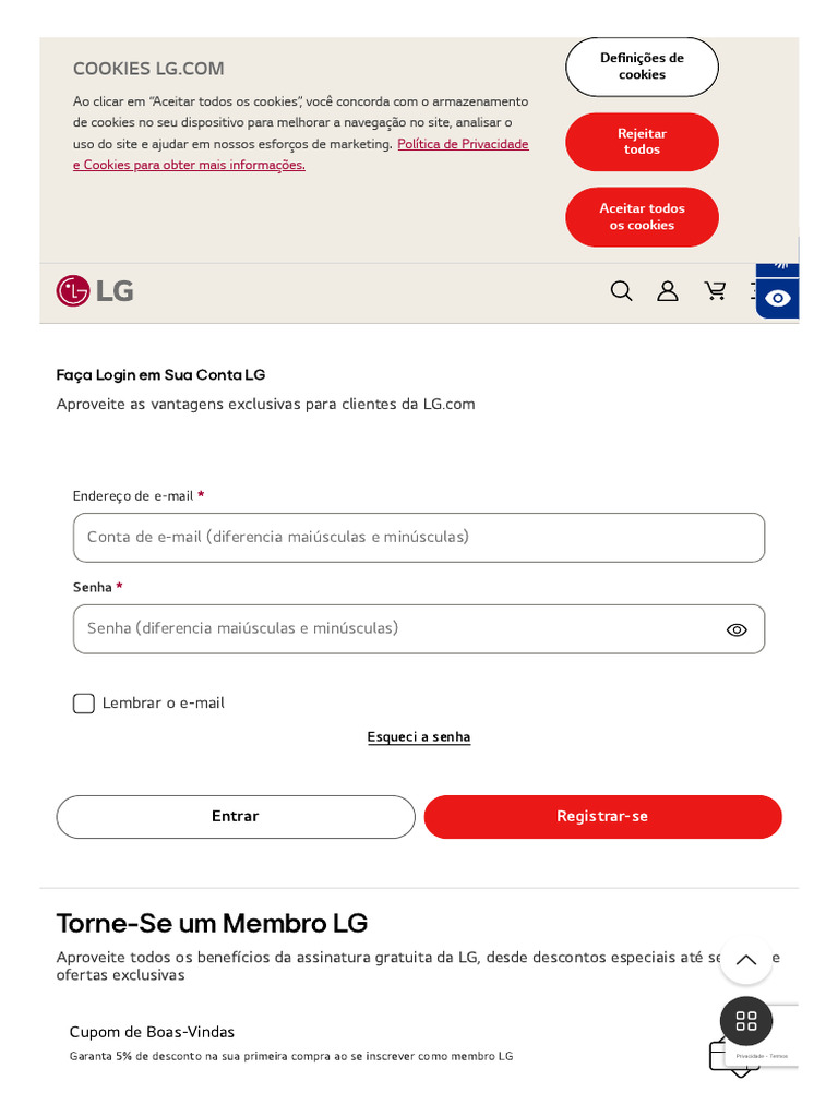 Faça Login em Sua Conta LG - LG BR | PDF | Privacidade na internet ...
