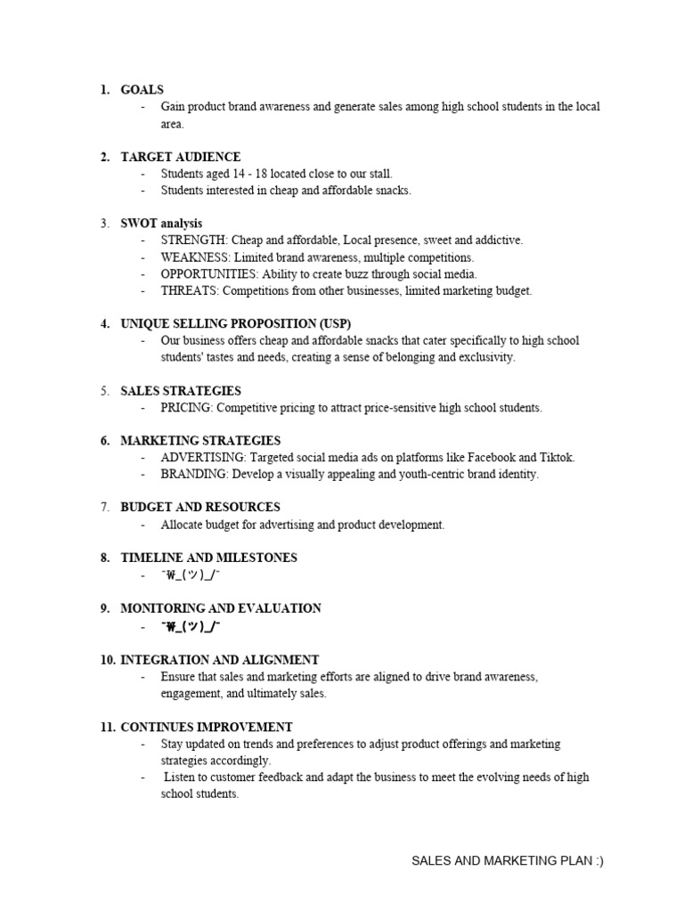 Marketing Plan Pdf Free Download