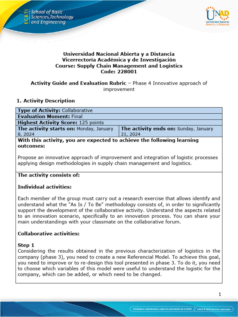 Activity Guide and Evaluation Rubric - Unit 3 - Phase 4 - Innovative ...