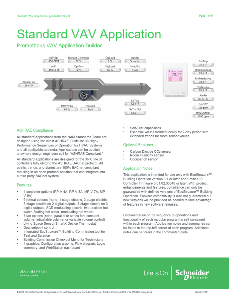 VAV Standard App Specification Sheet | PDF | Computing | Building ...