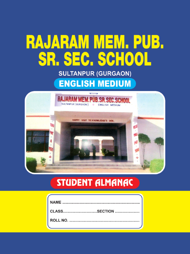 Rajaram Mem SR Sec School Diary | PDF