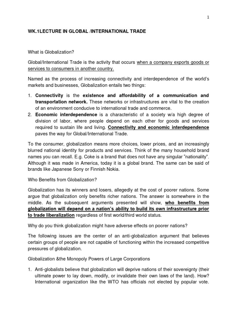 Global Intl Trade | PDF | Globalization | Mercantilism